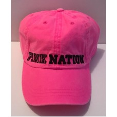 NWT VICTORIA&apos;S SECRET PINK NATION NEON BLACK LOGO FADED LOOK BASEBALL HAT CAP 667545130106 eb-42824775